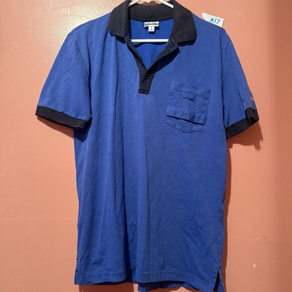 United Airlines Employee Staff Shirt S Small Blue Polo Short Sleeve Cintas